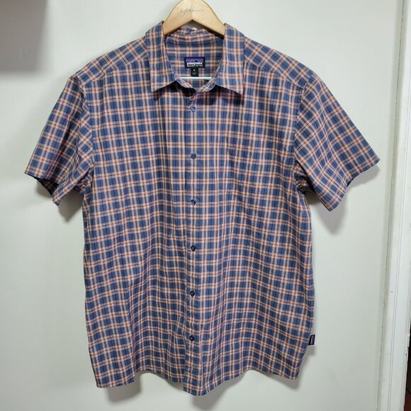 PATAGONIA Fezzman Plaid Button Down Shirt Short Sleeve Organic Cotton Men's XL - Picture 3 of 13